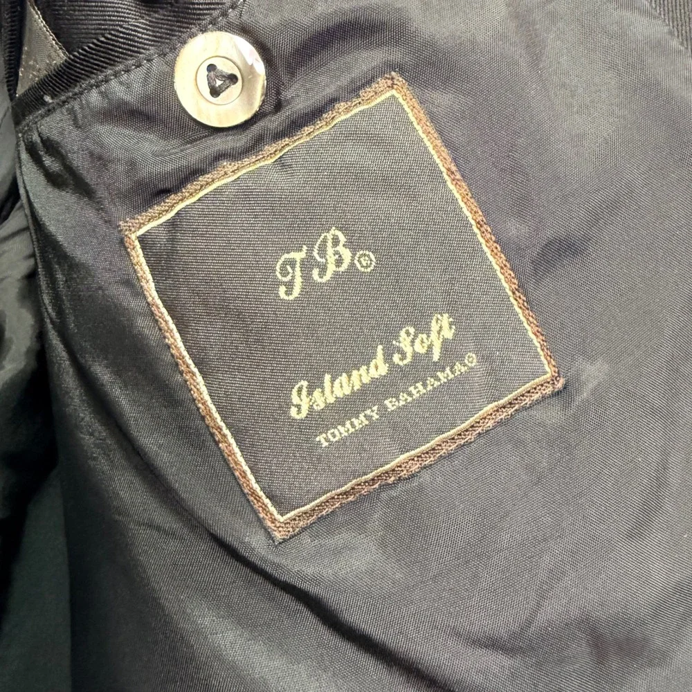 Tommy Bahama L Island‎ Soft Black 100% Silk 3-Button Blazer Jacket